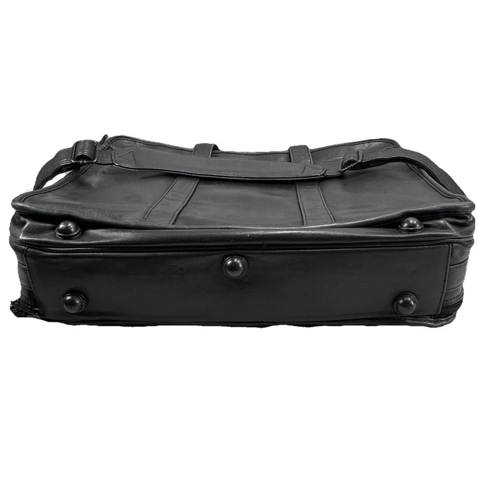 TUMI Alpha‎ All Black Leather Shoulder Laptop Bag
